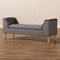 Baxton Studio Perret Gray Linen Upholstered Oak Brown Finished Wood Bench 153-9381 - alternate 8